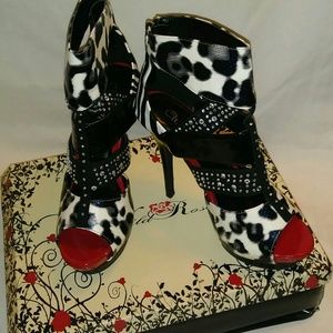 Animal Print Stilettos with Rhinestone Accents